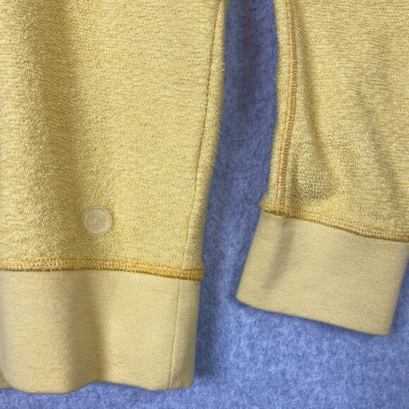 Outerknown Mens L Hightide Crew Neck Sweatshirt Yellow Terry Cloth - Picture 3 of 6